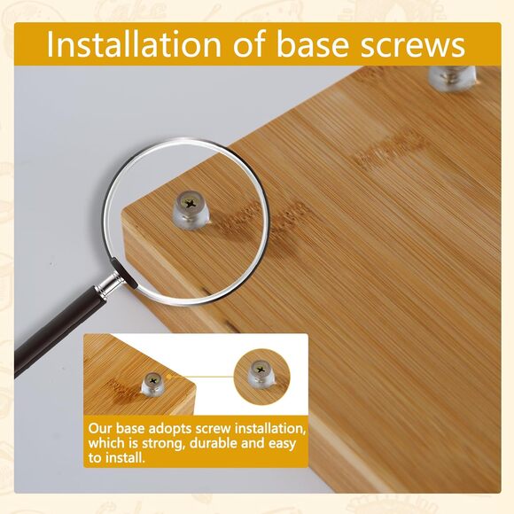 Bamboo & Marble Cheese Slicer w/ 4 Wires | Heavy Duty Butter Cutter Board Stand - Picture 6 of 9